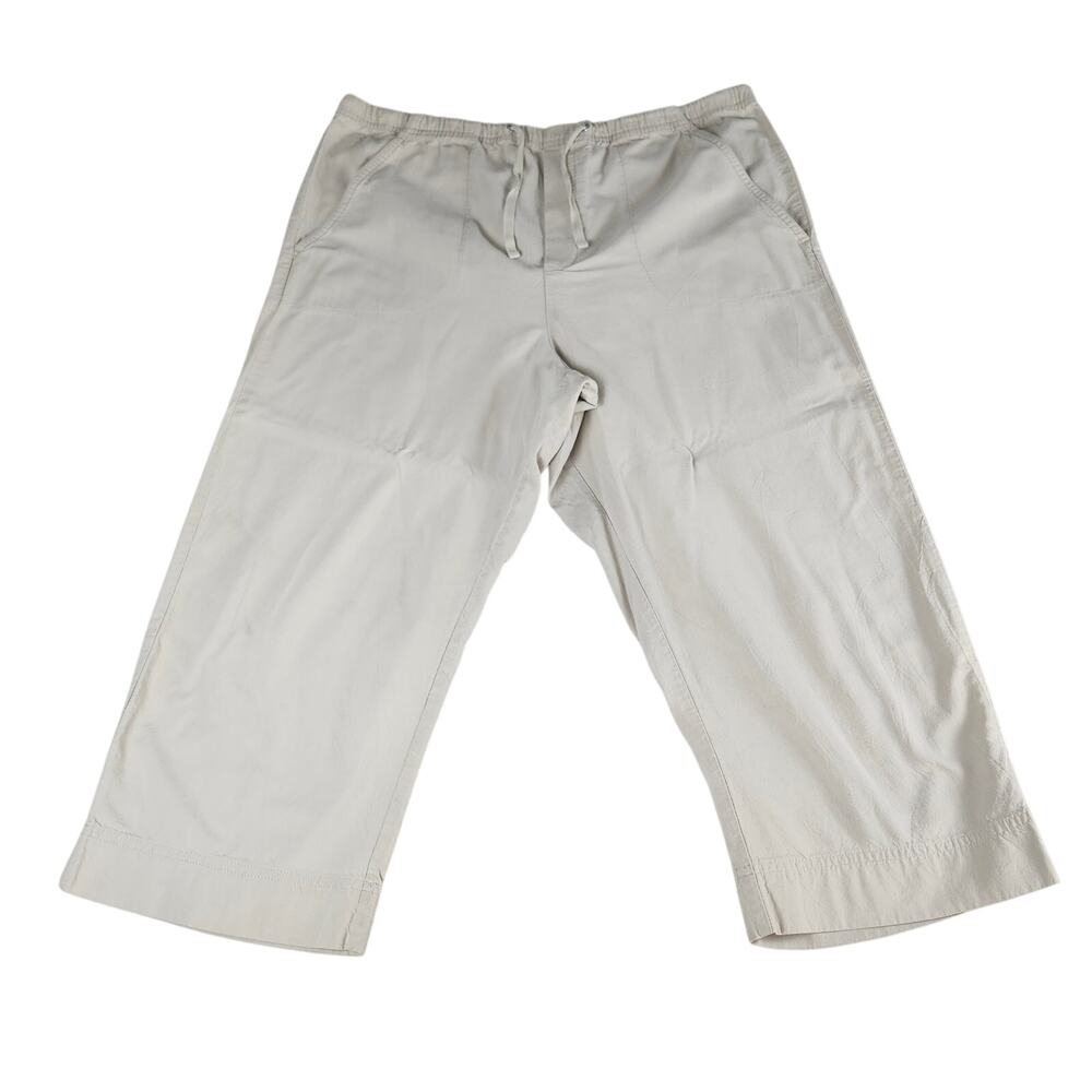 White Stag Capri Pants Women Medium (8/10)Beige Drawstring Elastic Waist Casual